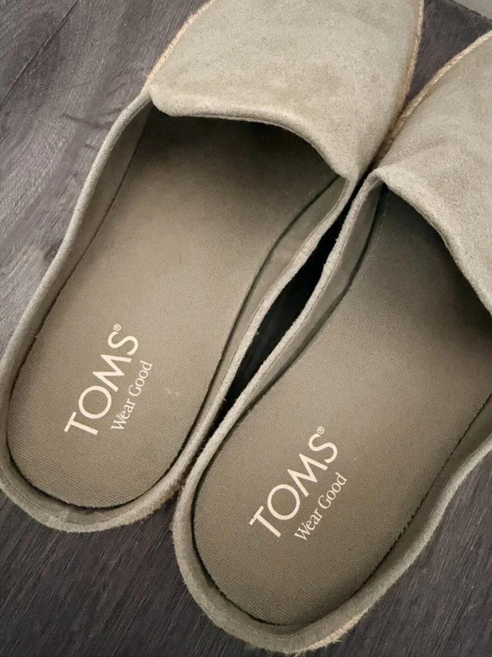 TOMS Santiago Mule – Vetiver Grey Suede (Men's 10.5)